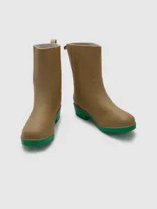 Sole To Soul Women Heeled Waterproof Non-Slip Mid-Top Rain Boots