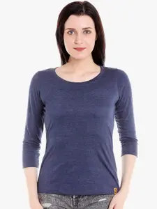 Campus Sutra Women Blue Solid Top