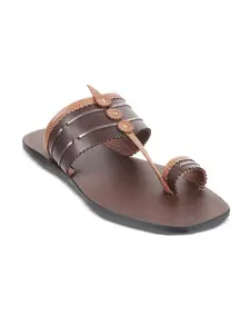 Metro Men Ethnic Leather One Toe Comfort Sandals
