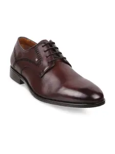 J.FONTINI Men Textured Leather Formal Derbys