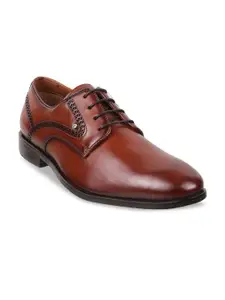 J.FONTINI Men Textured Leather Formal Derbys