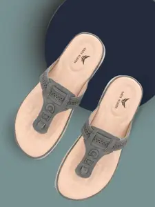 AADY AUSTIN Textured Comfort Open Toe Flats
