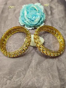 FEMMIBELLA Set Of 2 Gold-Plated Bangles