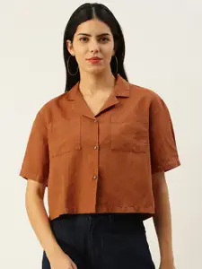 Bene Kleed Women Boxy Cotton Linen Casual Shirt