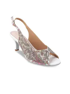 Metro Embellished Slim Heels Peep Toes