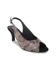 Metro Embellished Slim Heeled Peep Toes