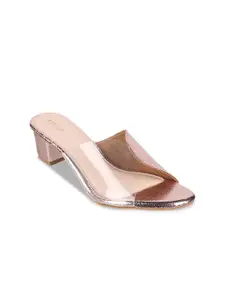 Mochi Textured Mules Block Heels