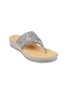 Mochi Embellished Flatform Heels with Laser Cuts