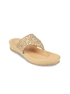 Mochi Embellished Wedge Heels with Laser Cuts