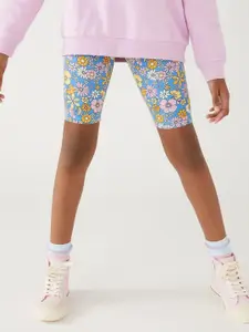 Marks & Spencer Girls Floral Printed High-Rise Shorts