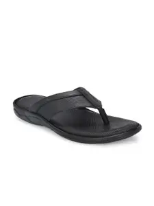 Azzaro Black Men Textured Leather Comfort Sandals