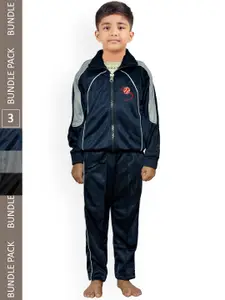 IndiWeaves Boys Pack Of 3 High-Rise Tracksuits