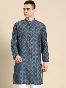 Anouk Ethnic Motif Printed Straight Pure Cotton Kurta