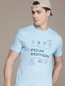 FCUK Typography Printed Pure Cotton T-shirt