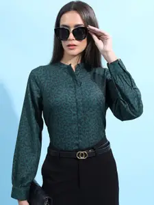 Tokyo Talkies Animal Printed Mandarin Collar Casual Shirt