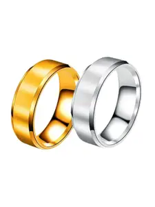 MEENAZ Set Of 2 Silver-plated Finger Rings