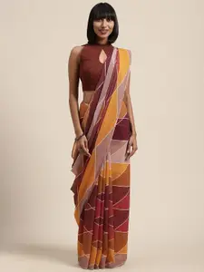 KALINI Geometric Printed Pure Georgette Saree