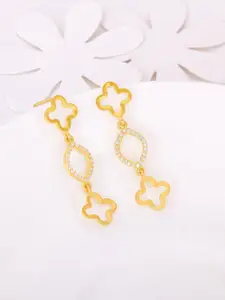 GIVA Gold-Plated Contemporary 9.25 Sterling Silver Drop Earrings