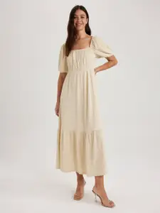 DeFacto Square Neck A-Line Midi Dress
