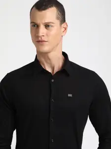 THE BEAR HOUSE Slim Fit Spread Collar Cotton Lycra Formal Shirt