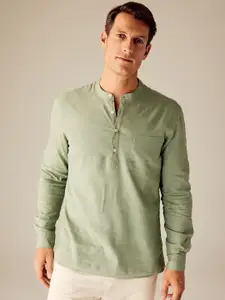 DeFacto Mandarin Collar Cotton Casual Shirt