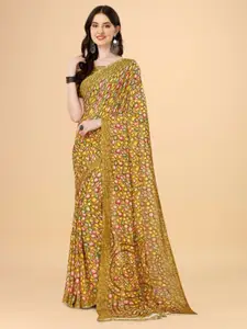 Sangria Abstract Printed Pure Georgette Saree