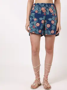 UNTUNG Women Floral Printed Cotton Shorts