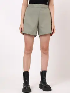 UNTUNG Women Cotton Mid-Rise Slip-On Shorts