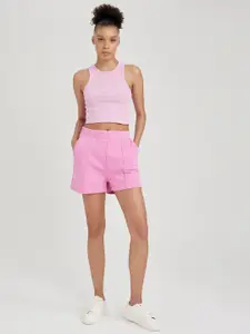 DeFacto Women High-Rise Regular Fit Casual Shorts