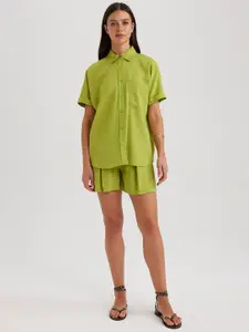 DeFacto Women Printed High-Rise Modal Shorts