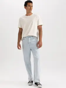 DeFacto Men Heavy Fade Mid-Rise Pure Cotton Jeans