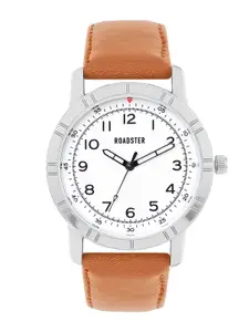 The Roadster Lifestyle Co. Men White Dial Leather Strap Analogue Watch RD_SS23_8C