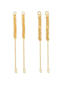 Vighnaharta Set Of 2 Gold-Toned Classic Drop Earrings