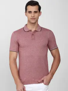 PETER ENGLAND UNIVERSITY Geometric Printed Polo Collar Slim Fit T-shirt