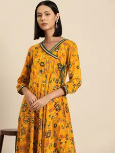 all about you Floral Print Embellished Maxi Wrap Dress