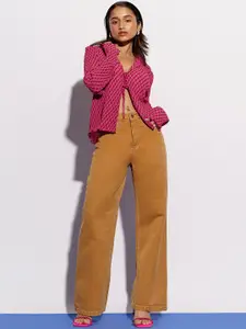 FREAKINS Women Brown Straight Fit Mid-Rise Clean Look Pure Cotton  Jeans