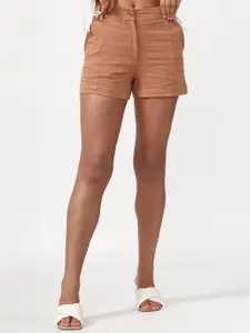 FOREVER 21 Women Brown Mid-Rise Shorts