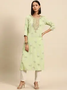 all about you Floral Embroidered Thread Work Indie Prints Kurta