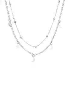 MYKI Silver-Plated Star Moon Layered Necklace