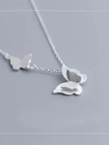 MYKI Silver-Plated Butterfly Pendant Necklace