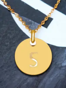 MYKI Women Gold Plated S Initial Alphabet Letter Pendant
