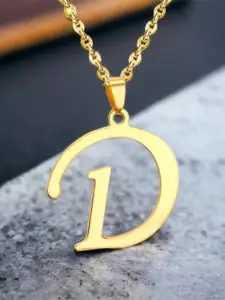 MYKI Gold-Plated 'D' Letter Pendant With Chain