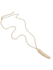 MYKI Gold-Plated Leaf Necklace