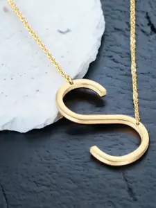MYKI Gold Plated Alphabet Letter S Pendant