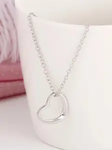 MYKI Silver-Plated Sweet Heart Pendant Chain