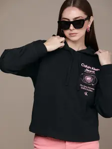 Calvin Klein Jeans Brand logo Printed Hooded Casual Sweatshirt