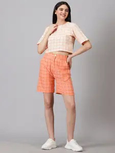 Jilmil Checked Crop Top & Shorts Co-ord