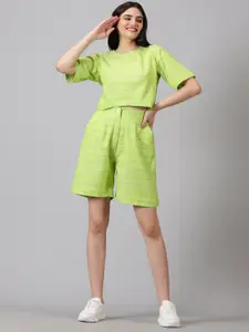 Jilmil Checked Pure Cotton Top & Shorts Co-Ords