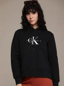 Calvin Klein Jeans Brand Logo Embroidered Hooded Sweatshirt