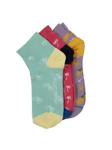 SWHF Pack Of 3 Printed Cotton Ankle Length Socks